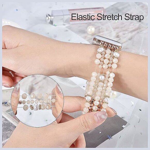 Bracelet Compatible with Apple Watch Band 38mm 40mm 41mm Women, Starlight - Picture 3 of 6